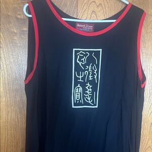 Black Maxi Dress with Red Accents